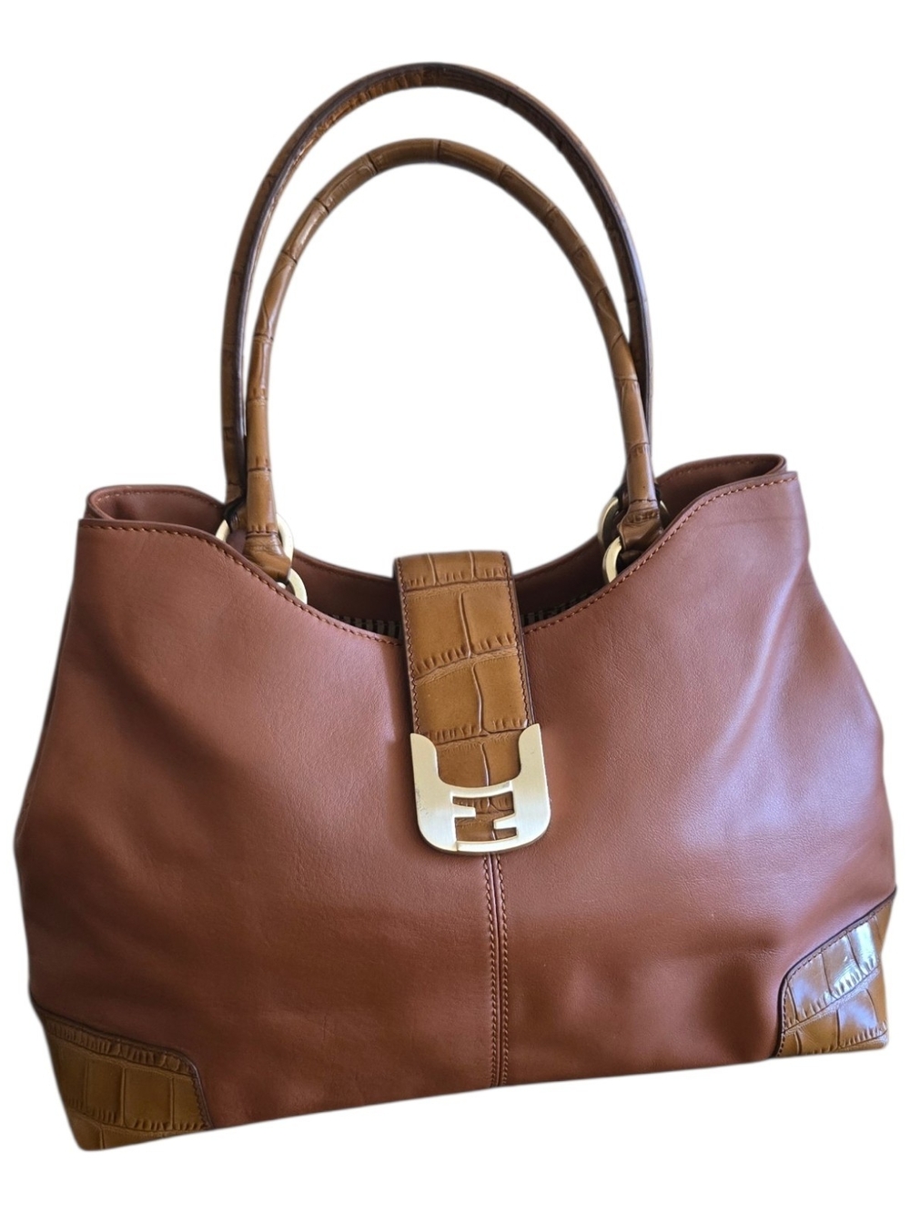 Fendi Vintage Women's Brown Leather Tote Bag